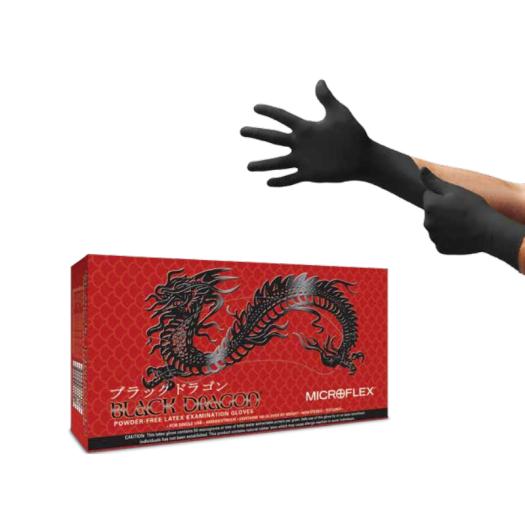 Microflex Black Dragon Powder-Free Examination Gloves - L