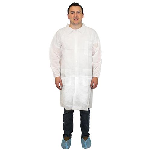 LAB COAT POLYPROPYLENE WHITE