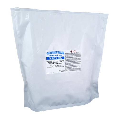 COBALT BLUE PRE-SAT STERILE CLEANROOM WIPE  9  X 9   30 BG 