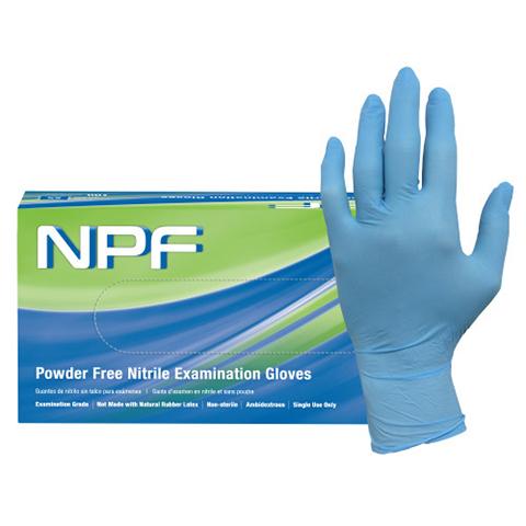 NITRILEPOWDER FREE EXAM GLOVES BLUE  10 100-SM