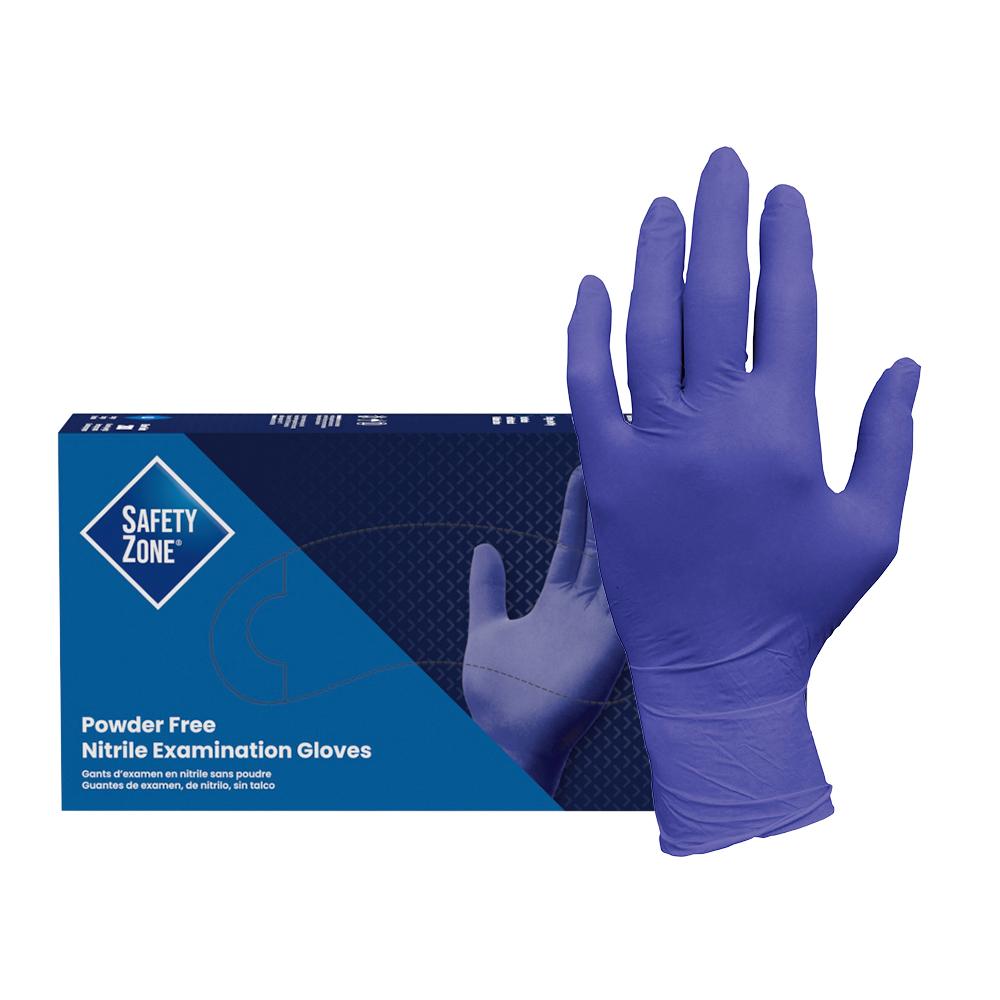 Safety Zone® Nitrile Powder-Free Exam Gloves, 10x200, Blue Violet, 3 mil - Large GL N125FL