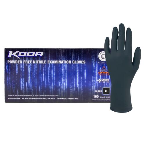 Koda® Nitrile Powder-Free Exam Gloves, 10x100, Black, 5.5 mil - XL GL NCF235BKFX
