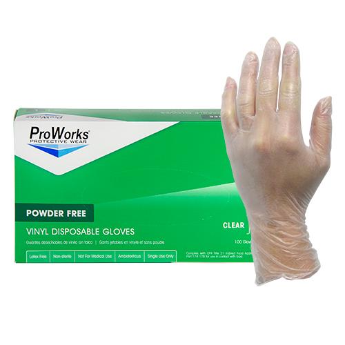 ProWorks Clear Vinyl Gloves  3 mil  HOS-GL-V103 