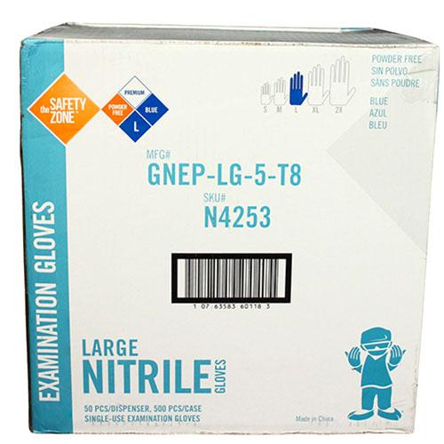 POWDER FREE MEDICAL GLOVE BLUE NITRILE  12   10 50  LG