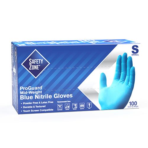 NITRILE POWDER FREE EXAM GLOVES  BLUE  10 10  SM