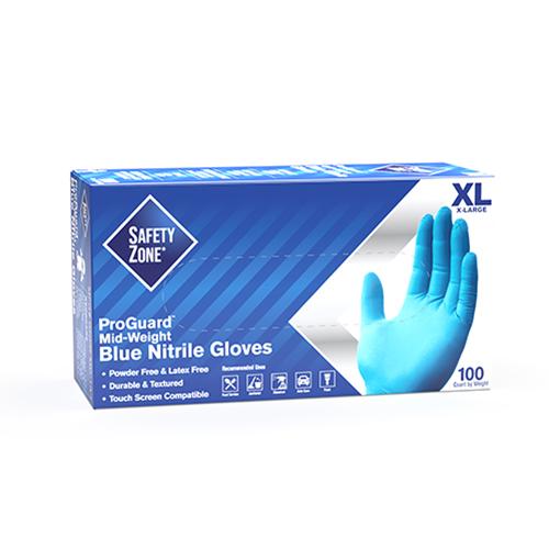 NITRILE POWDER FREE EXAM GLOVES  BLUE  10 100  XL