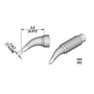 JBC C210004  Cartridge - Conical Bent - 0.7 MM