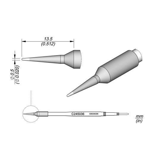 JBC C245036  Cartridge - Conical - 0.4 MM