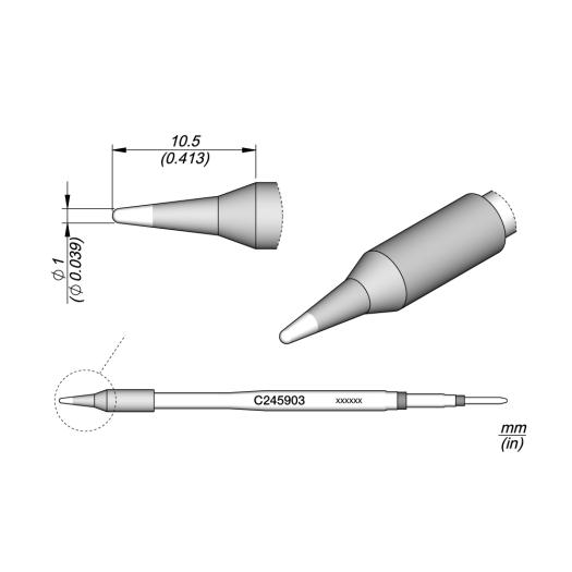 JBC C245903  Cartridge - Conical - 1.0 MM