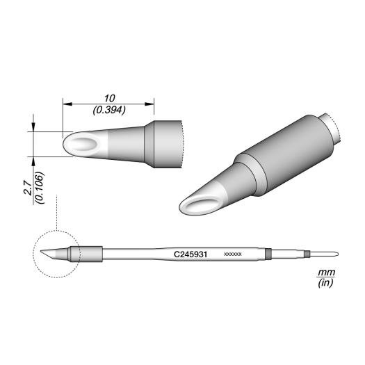 JBC C245931  Cartridge - Minispoon - 2.7 MM