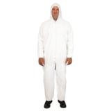 Safety Zone® ProMax® Coveralls w/ Zip Front, Attached Hood and Elastic Wrists & Ankles, White, 25/cs – 2XL M1028 2X