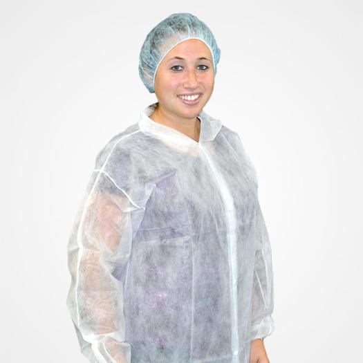 POLYPROPYLENE LAB COAT WHITE NO