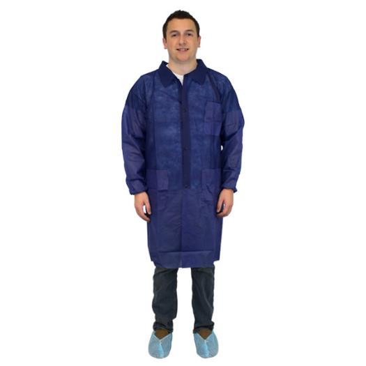 BLUE POLYPROPYLENE LABCOAT