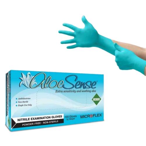 Microflex Aloe Sense Powder-Free Examination Gloves - XS