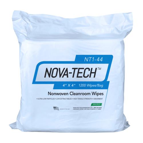 NOVA-TECH™ Dry Non-Sterile Cleanroom Wipes 4x4 White ISO Class 5-8 NT1 44