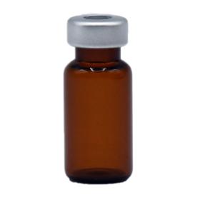 Sterile Empty Vials w/ Silver Caps, Amber Glass, 20 mm, 25/bx - 100 mL SEV213S-25-AMB