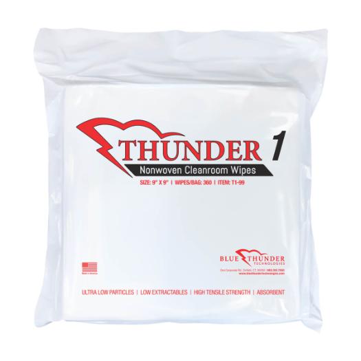 Thunder 1 Nonwoven Class 100-1000 Cleanroom Wipes - Bag - 36