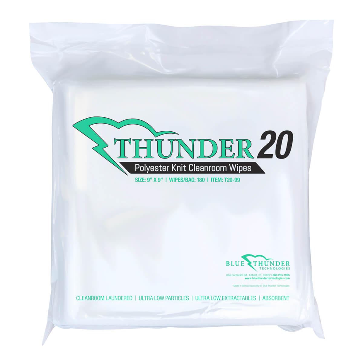 Thunder 20 Polyester Knit 9x9 Cleanroom Wipes, ISO 5 / Class T20 99