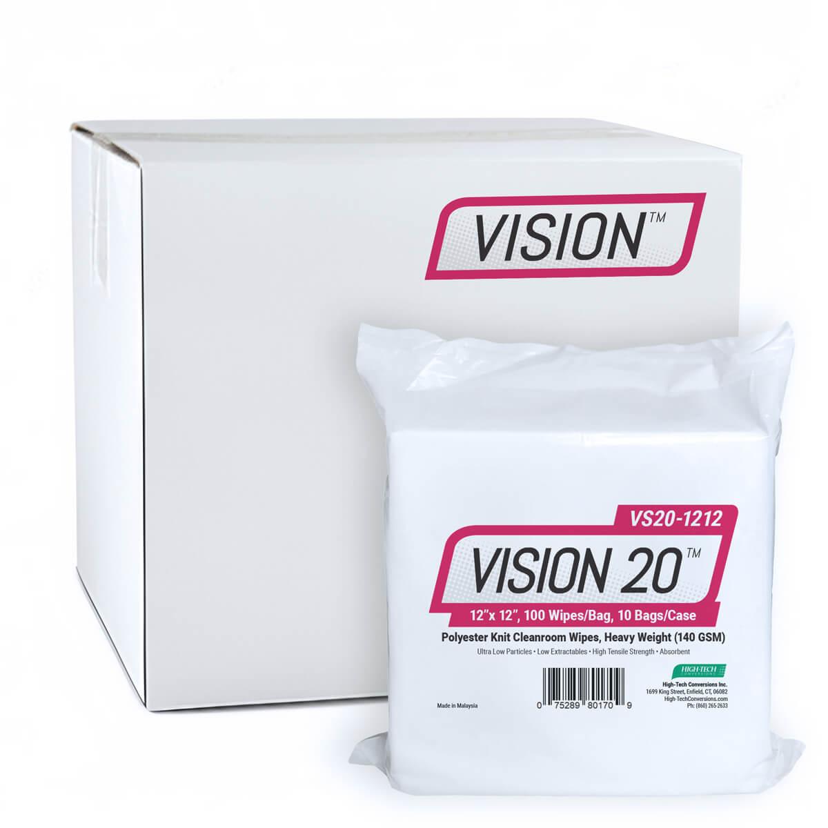 POLY CLEANROOM WIPES,12X12,HW 140GSM POLYKNIT,100/BG,10BG/CS VS20 1212