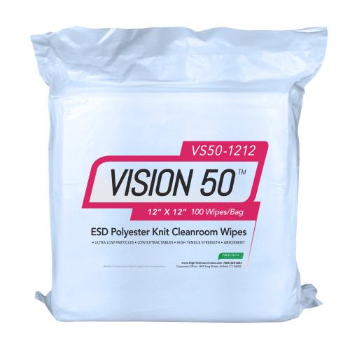 VISION 50 ESD CLEANROOM WIPE, 12 X 12, 100/BG, 10 BGS/CS VS50 1212