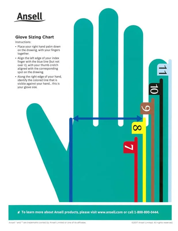 Glove Sizing Chart Thumbnail