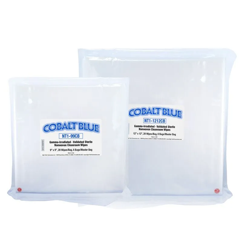 Cobalt Blue Sterile Dry Wipes 9x9