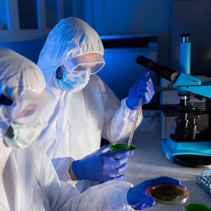 Scientist in a life sciences laboratory