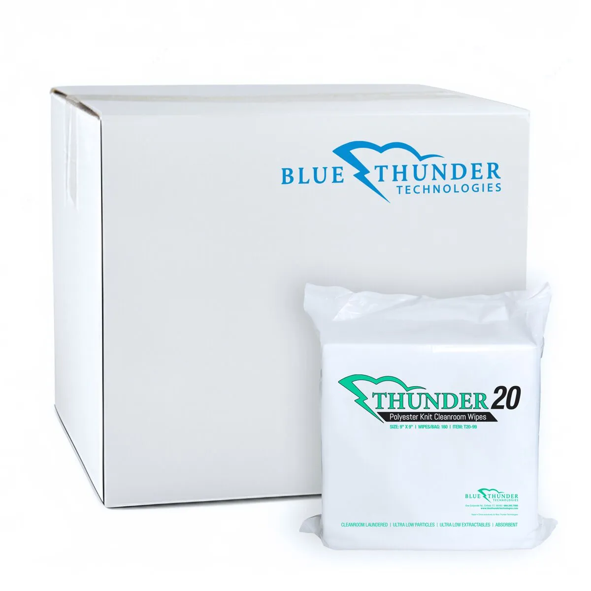 Thunder 20 Class 100 Polyester Cleanroom Wipes Case