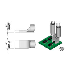 JBC C120003: Cartridge - Micro Tweezer - Spade - 3.0 MM