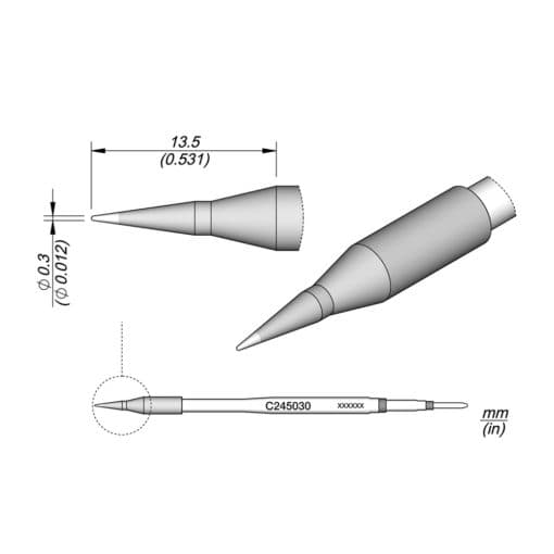 JBC T245 Cartridge Conical 0.3mm 