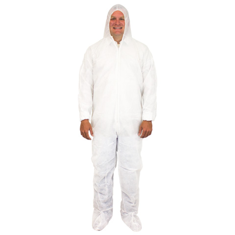 Zip Front Boots White High Five Products HIG-AC195 Case of 25 2X-Large High Five AC195 Microporous WBP Coverall with Hood Elastic Wrists And Ankles 