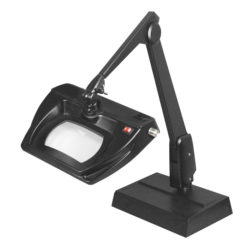 Dazor LMR100-5-BK LED Stretchview 2.25X Desk Magnifier, BK