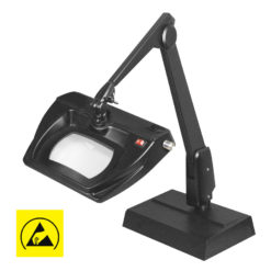 Dazor LMR100-5-BK-ES ESD-Safe LED Stretchview 2.25X Desk Magnifier, Black