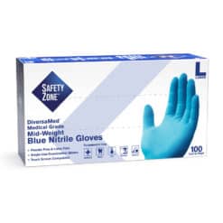 The Safety Zone Blue Medical Grade Nitrile Gloves, 4.3 Mil