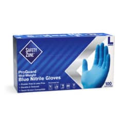 The Safety Zone Blue Nitrile Gloves, 3.7 Mil, Powder Free