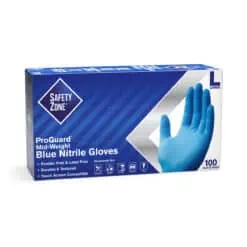 The Safety Zone Blue Nitrile Gloves, 3.7 Mil, Powder Free