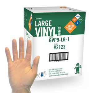 The Safety Zone Clear Vinyl Gloves, Medical Grade, Powder Free - SZ-GVEP-SIZE-1C