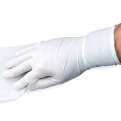 Hand wiping using Bee-Safe Cleanroom Gloves