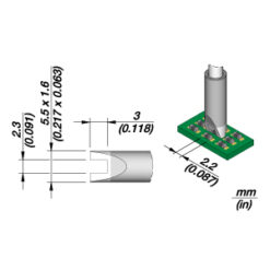 JBC C245150: Cartridge - SMD - Tinned - Tinned Length 3.5 MM Inner 2.2 MM