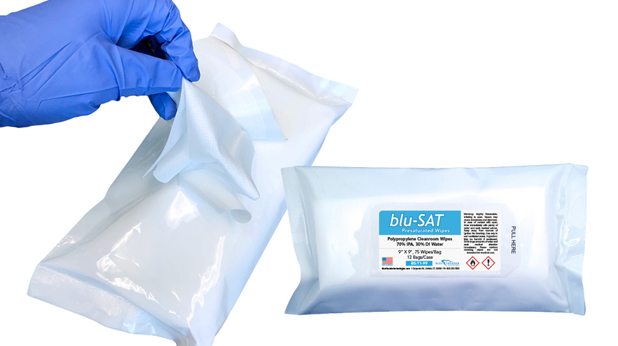 New 9in x 9in blu-SAT IPA Wipes