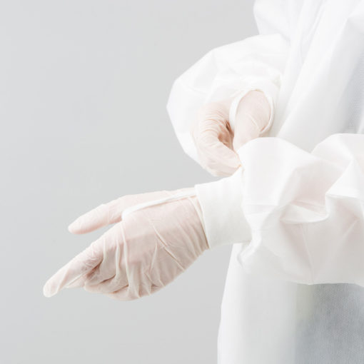 Sterile frock, view of sleeves