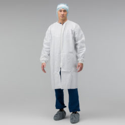 Man wearing sterile cleanroom frock