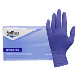ProWorks® Blue-Violet Nitrile Exam Gloves, Powder Free, 3 mil (HOS-GL-N125F)