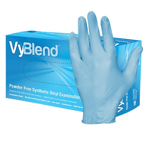 VyBlend® Synthetic Vinyl Powder Free Examination Gloves, 5 mil (HOS-GL-VN105BF)