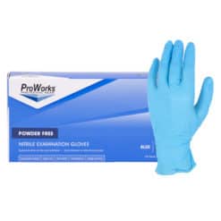 ProWorks® Blue Nitrile Exam Gloves, Powder Free 4 mil (HOS-GL-N135F)