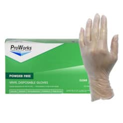 ProWorks® Vinyl Clear Powder Free Gloves, 3 mil (HOS-GL-V103F)