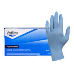 ProWorks® Blue Nitrile Powder Free Exam Gloves, 5.5 mil (HOS-GL-N106F)