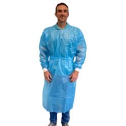 Level 2 Polypropylene Isolation Gown, Blue