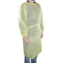 Level 1 Polypropylene Isolation Gown, Yellow