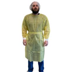 Level 1 Polypropylene Isolation Gown, Yellow